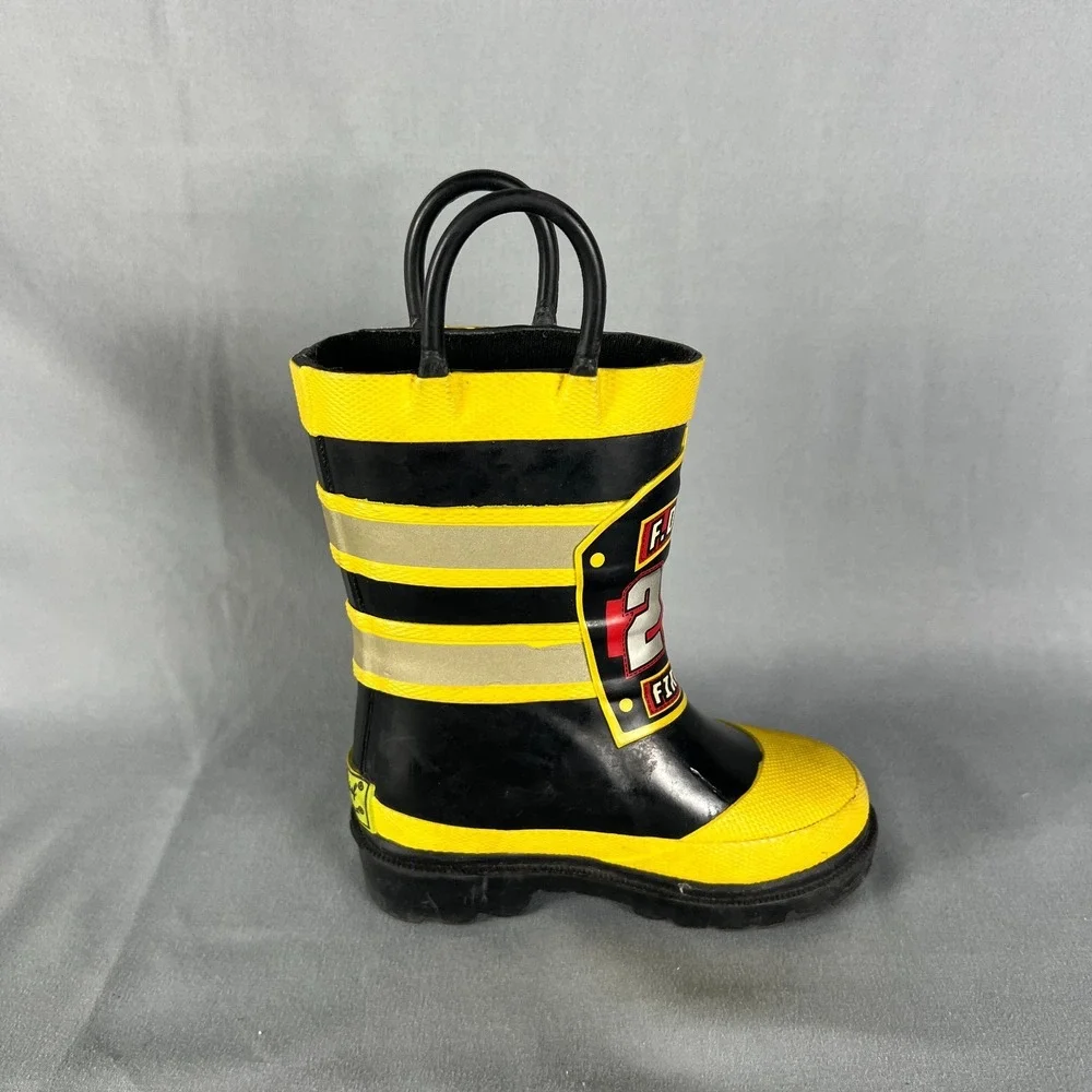 Western Chief F.D.U.S.A. 282 Firechief Kids 5 Black Pull On Waterproof Rain Boot